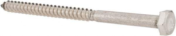 Value Collection - 1/4" Screw, 4" Length Under Head, Stainless Steel, Hex Head Lag Screw - Grade 18-8, Uncoated - All Tool & Supply