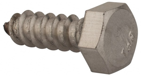 Value Collection - 5/16" Screw, 1" Length Under Head, Stainless Steel, Hex Head Lag Screw - Grade 18-8, Uncoated - All Tool & Supply