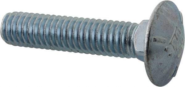 Value Collection - 5/16-18 UNC 1-1/2" Length Under Head, Standard Square Neck, Carriage Bolt - Grade 5 Steel, Zinc Trivalent Chromate Finish - All Tool & Supply