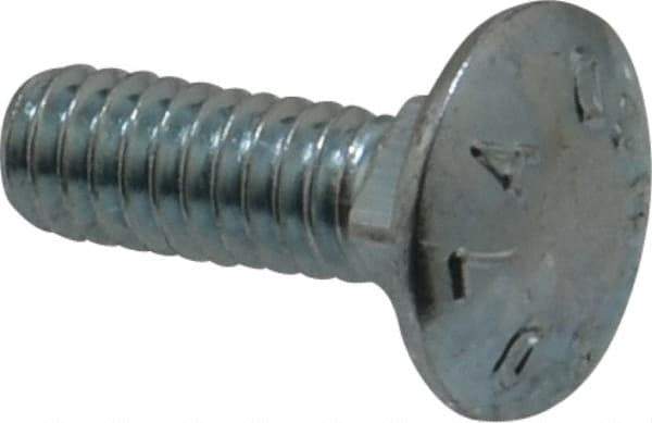 Value Collection - 1/4-20 UNC 3/4" Length Under Head, Standard Square Neck, Carriage Bolt - Grade 2 Steel, Zinc-Plated Finish - All Tool & Supply