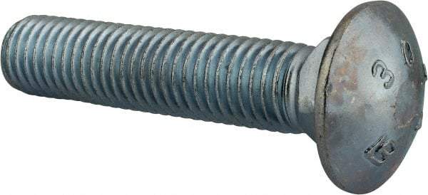 Value Collection - 5/8-11 UNC 3" Length Under Head, Standard Square Neck, Carriage Bolt - Grade 2 Steel, Zinc-Plated Finish - All Tool & Supply