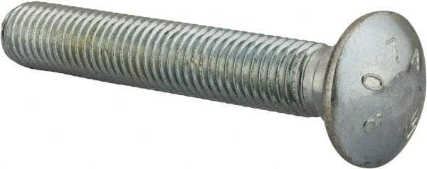 Value Collection - 5/8-11 UNC 4" Length Under Head, Standard Square Neck, Carriage Bolt - Grade 2 Steel, Zinc-Plated Finish - All Tool & Supply