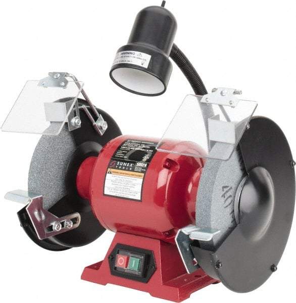 Sunex Tools - 8" Wheel Diam, 3/4 hp Grinder - 5/8" Arbor Hole Diam, 3,450 Max RPM, 115 Volts - All Tool & Supply