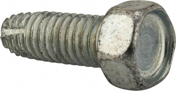 Value Collection - 3/8-16 UNC Thread, 1" Length Under Head, Hex Drive Steel Thread Cutting Screw - Hex Head, Grade 2, Point Type F, Zinc-Plated Finish - All Tool & Supply