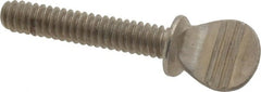 Value Collection - #10-24 Oval Shoulder Grade 18-8 Stainless Steel Thumb Screw - 1" OAL, 0.48" Head Height - All Tool & Supply