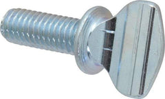 Value Collection - 3/8-16 Oval Shoulder Grade 2 Steel Thumb Screw - 1" OAL, Zinc-Plated Finish - All Tool & Supply