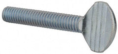 Value Collection - 3/8-16 Oval Shoulderless Grade 2 Steel Thumb Screw - 2" OAL, Zinc-Plated Finish - All Tool & Supply