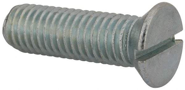 Value Collection - 1/2-13 UNC, 1-3/4" OAL Slotted Drive Machine Screw - Flat Head, Grade 2 Steel, Zinc-Plated Finish, Without Washer - All Tool & Supply