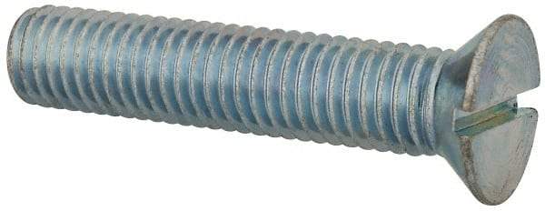 Value Collection - 1/2-13 UNC, 2-1/2" OAL Slotted Drive Machine Screw - Flat Head, Grade J82 Steel, Zinc-Plated Finish, Without Washer - All Tool & Supply