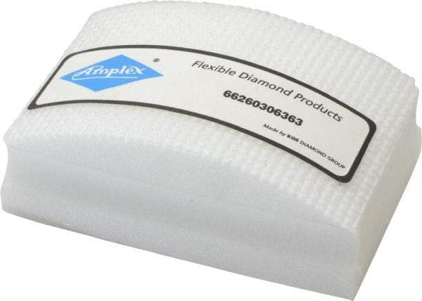 AMPLEX - Super Fine Grade, 800 Grit, Diamond Hand Pad - White, 2-1/8" Wide x 3-1/2" Long x 1-1/2" Thick, Coated - All Tool & Supply