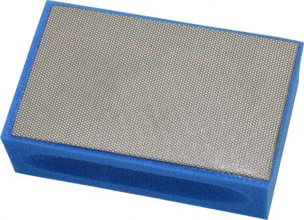 AMPLEX - Ultra Fine Grade, 1800 Grit, Diamond Hand Pad - Blue, 2-1/8" Wide x 3-1/2" Long x 1-1/2" Thick, Coated - All Tool & Supply