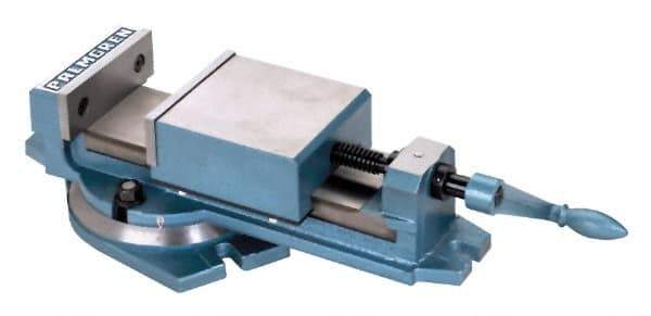 Palmgren - 6" Jaw Width, 6" Jaw Opening Capacity, Horizontal Swivel Machine Vise - Manual Operation, 1 Station, 20-1/8" Long x 2" Deep, 2-1/8" Jaw Height - All Tool & Supply