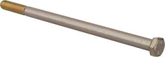 Made in USA - 3/8-16 UNC, 7" Length Under Head Hex Head Cap Screw - Partially Threaded, Grade 8 Alloy Steel, Zinc Yellow Dichromate Finish, 9/16" Hex - All Tool & Supply