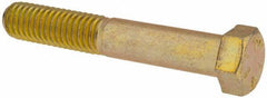 Made in USA - 7/16-14 UNC, 2-3/4" Length Under Head Hex Head Cap Screw - Partially Threaded, Grade 8 Alloy Steel, Zinc Yellow Dichromate Finish, 5/8" Hex - All Tool & Supply