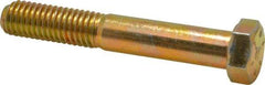 Made in USA - 1/2-13 UNC, 3-1/4" Length Under Head Hex Head Cap Screw - Partially Threaded, Grade 8 Alloy Steel, Zinc Yellow Dichromate Finish, 3/4" Hex - All Tool & Supply