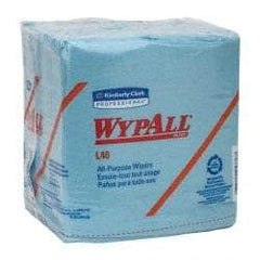 WypAll - L40 1/4 Fold General Purpose Wipes - Poly Pack, 12" x 12-1/2" Sheet Size, Blue - All Tool & Supply