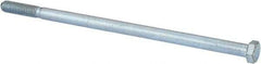 Made in USA - 3/8-16 UNC, 8" Length Under Head Hex Head Cap Screw - Grade 5 Steel, Zinc-Plated Finish, 9/16" Hex - All Tool & Supply