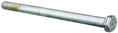 Made in USA - 3/8-24 UNF, 5-1/2" Length Under Head Hex Head Cap Screw - Partially Threaded, Grade 5 Steel, Zinc-Plated Finish, 9/16" Hex - All Tool & Supply