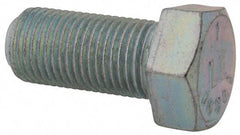 Made in USA - 9/16-18 UNF, 1-1/4" Length Under Head Hex Head Cap Screw - Fully Threaded, Grade 5 Steel, Zinc-Plated Finish, 13/16" Hex - All Tool & Supply