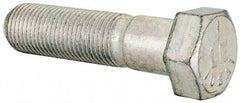 Made in USA - 9/16-18 UNF, 2-1/4" Length Under Head Hex Head Cap Screw - Partially Threaded, Grade 5 Steel, Zinc-Plated Finish, 13/16" Hex - All Tool & Supply