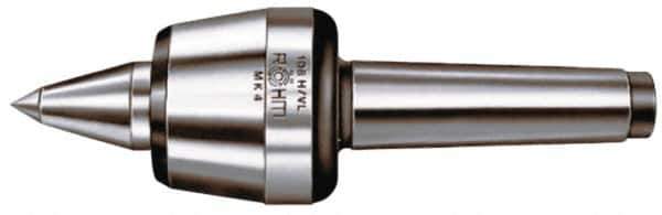 Rohm - MT6 Taper Shank, 4.134" Head Diam 5,512 Lb Capacity Live Center - 2,600 Max RPM, 3.217" Head Length, 1.9685" Point Diam, 3.071" Point Len, 5,500 Lb Max Workpc, 13.976" OAL, Long Point - All Tool & Supply