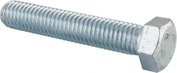 Value Collection - 1/2-13 UNC, 2-3/4" Length Under Head Hex Head Cap Screw - Fully Threaded, Grade 2 Steel, Zinc-Plated Finish, 3/4" Hex - All Tool & Supply