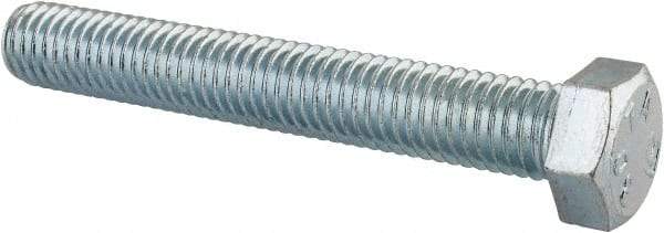 Value Collection - 1/2-13 UNC, 3-1/2" Length Under Head Hex Head Cap Screw - Fully Threaded, Grade 2 Steel, Zinc-Plated Finish, 3/4" Hex - All Tool & Supply