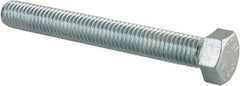 Value Collection - 1/2-13 UNC, 4" Length Under Head Hex Head Cap Screw - Fully Threaded, Grade 2 Steel, Zinc-Plated Finish, 3/4" Hex - All Tool & Supply