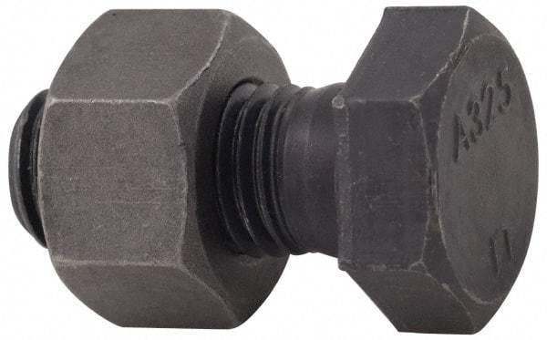 Value Collection - 1-8 Thread, 2-3/4" Length Under Head, Steel Hex Head Bolt - Uncoated, UNC Thread, ASTM A325 - All Tool & Supply