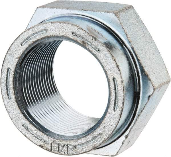 Value Collection - 1-1/2 - 12 UNF Grade C Hex Lock Nut with Distorted Thread - 2-1/4" Width Across Flats, 1-5/16" High, Cadmium Clear-Plated Finish - All Tool & Supply