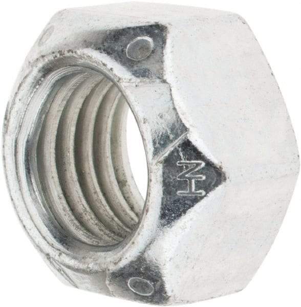 Value Collection - 7/8-9 UNC Grade C Hex Lock Nut with Distorted Thread - 1-5/16" Width Across Flats, 49/64" High, Cadmium Clear-Plated Finish - All Tool & Supply