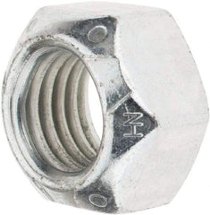 Value Collection - 7/8-9 UNC Grade C Hex Lock Nut with Distorted Thread - 1-5/16" Width Across Flats, 49/64" High, Cadmium Clear-Plated Finish - All Tool & Supply