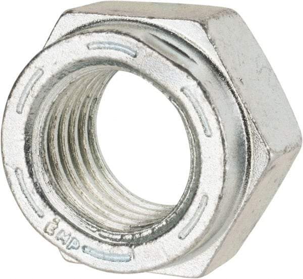 Value Collection - 1-1/8 - 7 UNC Grade C Hex Lock Nut with Distorted Thread - 1-11/16" Width Across Flats, 1" High, Cadmium Clear-Plated Finish - All Tool & Supply