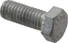 Value Collection - 3/8-16 Thread, 1" Length Under Head, Steel Hex Head Bolt - Hot Dipped Galvanized Coated, 9/16" Hex, UNC Thread, ANSI/ASME B18.2.2 & ASME B18.2.1, Grade 2 - All Tool & Supply