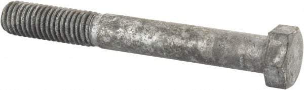 Value Collection - 1/2-13 Thread, 4" Length Under Head, Steel Hex Head Bolt - Hot Dipped Galvanized Coated, 3/4" Hex, UNC Thread, ANSI/ASME B18.2.2 & ASME B18.2.1, Grade 2 - All Tool & Supply