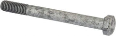 Value Collection - 1/2-13 Thread, 5" Length Under Head, Steel Hex Head Bolt - Hot Dipped Galvanized Coated, 3/4" Hex, UNC Thread, ANSI/ASME B18.2.2 & ASME B18.2.1, Grade 2 - All Tool & Supply