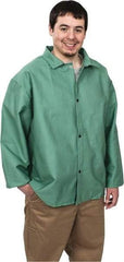 Steel Grip - Size 2XL Welding & Flame Resistant/Retardant Jacket - Green, Cotton, Snaps Closure, 52 to 54" Chest - All Tool & Supply