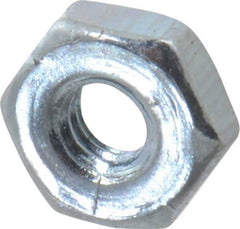 Value Collection - #2-64 UN Steel Right Hand Machine Screw Hex Nut - 3/16" Across Flats, 0.066" High, Zinc-Plated Finish, 2B Class of Fit - All Tool & Supply