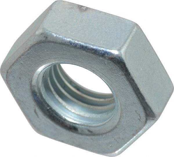 Value Collection - 5/16-24 UN Steel Right Hand Machine Screw Hex Nut - 9/16" Across Flats, 0.225" High, Zinc-Plated Finish, 2B Class of Fit - All Tool & Supply