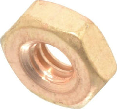 Value Collection - #8-32 UNC Silicon Bronze Right Hand Machine Screw Hex Nut - 11/32" Across Flats, 1/8" High, Uncoated - All Tool & Supply