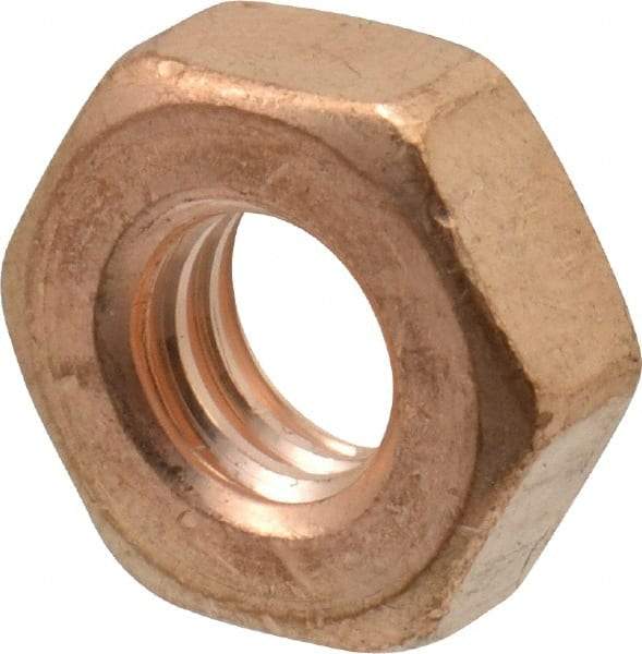 Value Collection - 5/16-18 UNC Silicon Bronze Right Hand Machine Screw Hex Nut - 9/16" Across Flats, 7/32" High, Uncoated - All Tool & Supply