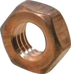 Value Collection - 3/8-16 UNC Silicon Bronze Right Hand Machine Screw Hex Nut - 5/8" Across Flats, 1/4" High, Uncoated - All Tool & Supply