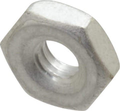 Value Collection - #8-32 UNC Aluminum Right Hand Machine Screw Hex Nut - 11/32" Across Flats, 1/8" High, Uncoated - All Tool & Supply