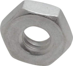 Value Collection - #10-24 UNC Aluminum Right Hand Machine Screw Hex Nut - 3/8" Across Flats, 1/8" High, Uncoated - All Tool & Supply