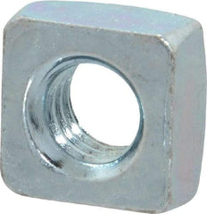 Value Collection - 3/8-16 Steel Square Nut - Zinc Plated, 5/8" Square Width x 21/64" Overall Height - All Tool & Supply