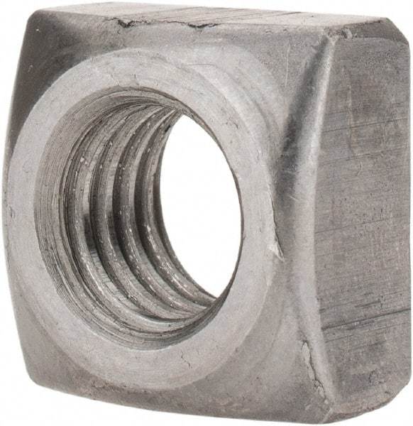 Value Collection - 1/2-13 Steel Square Nut - Uncoated, 13/16" Square Width x 7/16" Overall Height - All Tool & Supply