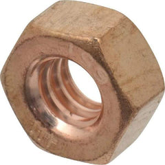 Value Collection - 1/4-20 UNC Silicon Bronze Right Hand Hex Nut - 7/16" Across Flats, 7/32" High, Uncoated - All Tool & Supply