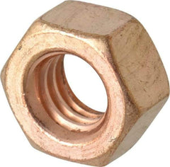 Value Collection - 5/16-18 UNC Silicon Bronze Right Hand Hex Nut - 1/2" Across Flats, 17/64" High, Uncoated - All Tool & Supply