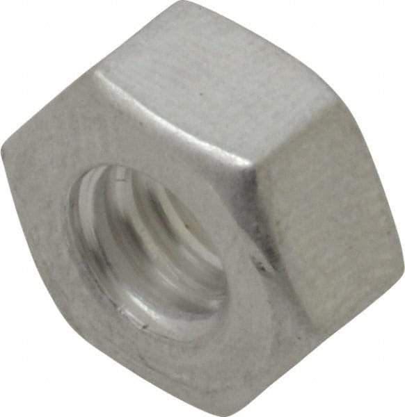 Value Collection - 1/4-20 UN Aluminum Right Hand Hex Nut - 7/16" Across Flats, 7/32" High, Uncoated - All Tool & Supply