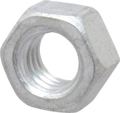 Value Collection - 5/16-18 UN Aluminum Right Hand Hex Nut - 1/2" Across Flats, 17/64" High, Aluminum-Plated Finish - All Tool & Supply